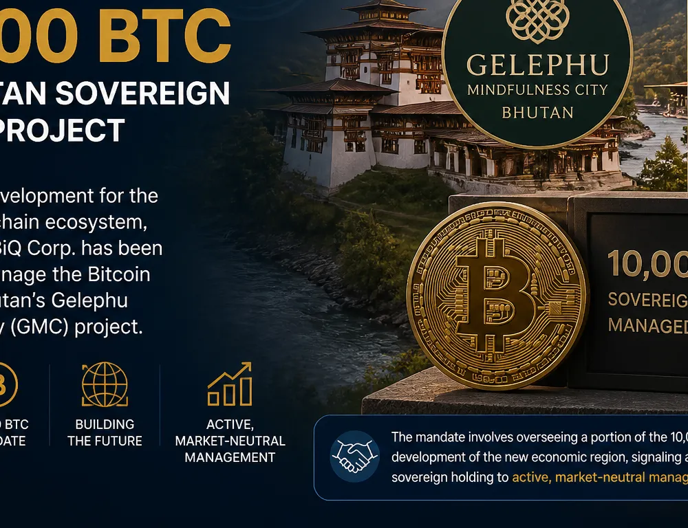 3iQ manages 10,000 BTC for Bhutan sovereign wealth project